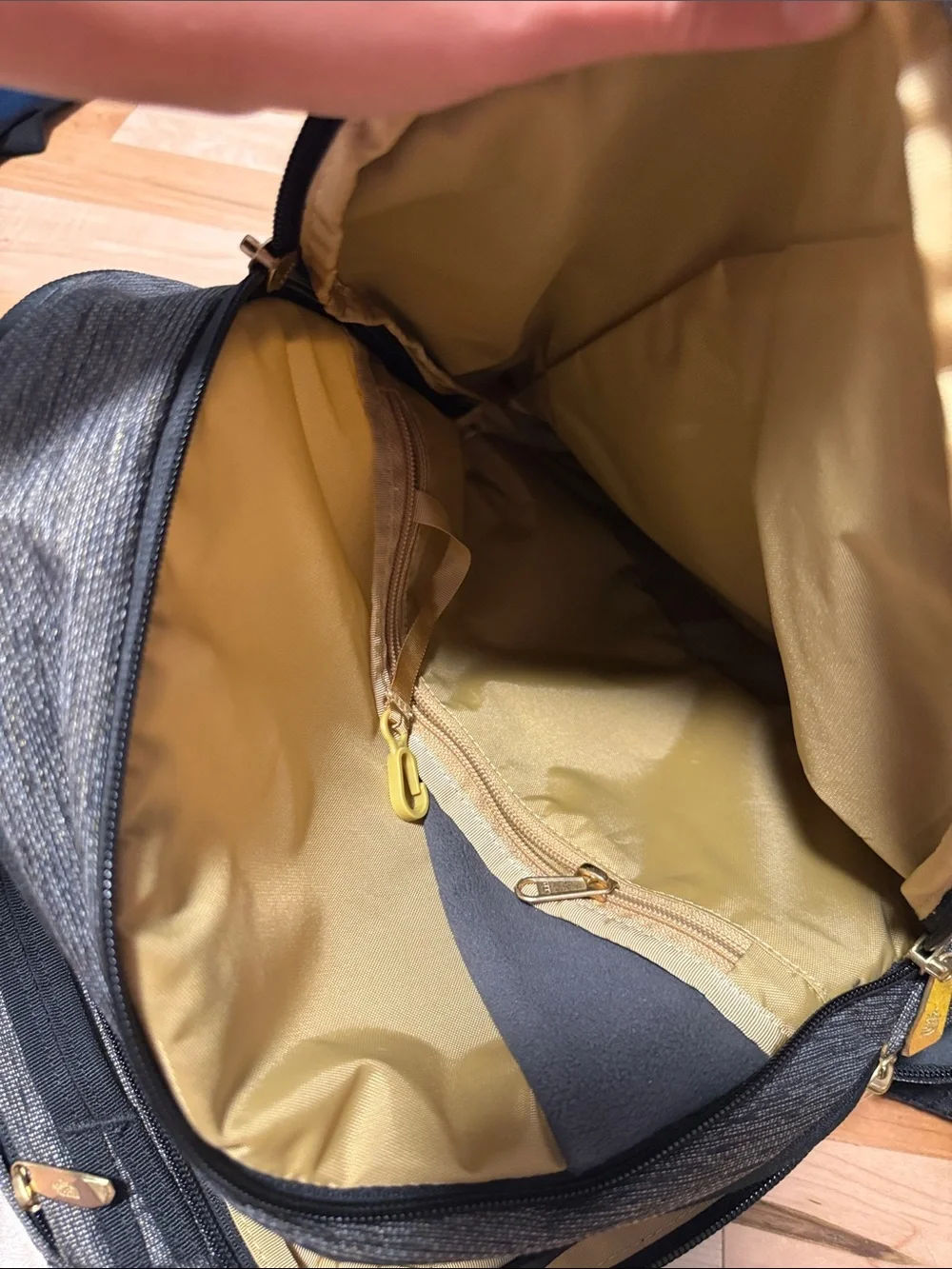 The North Face Black & Heather Gray Backpack with Yellow Logo